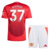 Conjunto (Camiseta+Pantalón Corto) Manchester United Mainoo 37 Primera Equipación 2024-25 - Niño